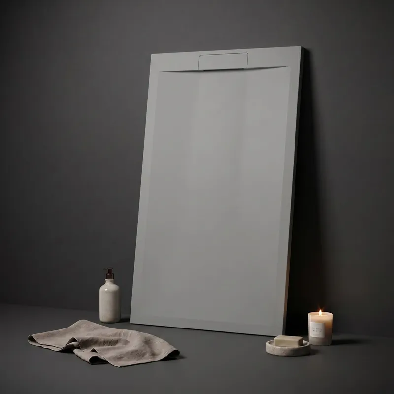 Più Venduto Piatto doccia in marmoresina Grigio Chiaro effetto pietra cemento ZEN