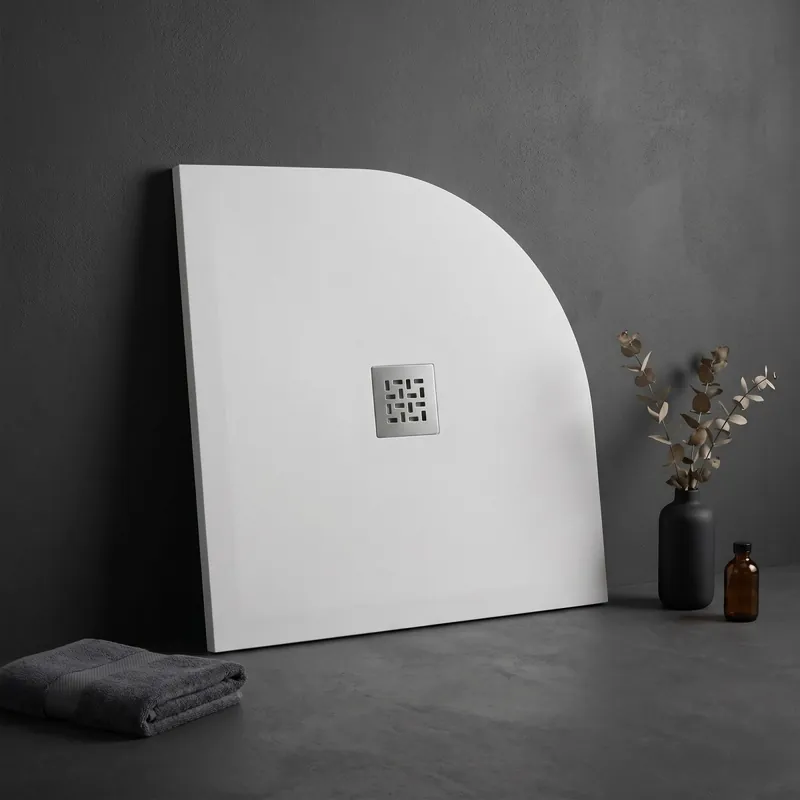 Piatto Doccia Semicircolare KRONOS in Marmoresina Bianco 80x80 90x90 Professionale
