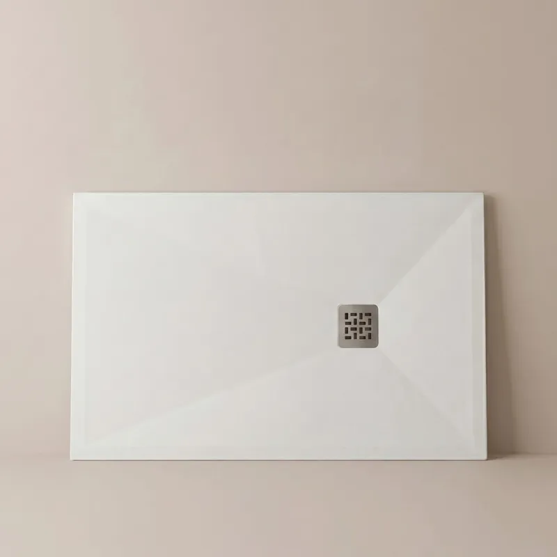Piatto Doccia KRONOS PRO 3cm Marmoresina Bianco - Griglia Inox e Piletta Offerta Lampo