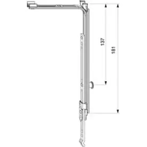Movimento angolare MAICO Multi Matic prolungabile verticalmente con punto di chiusura 137 mm con 1 fungo HBB 750-2.800 argento Affare