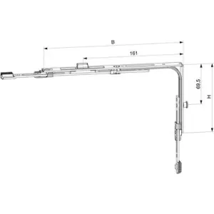 Sconto Movimento angolare MAICO Multi Matic per RS-AA prolungabile orizzontalmente lato cerniere sx con 1 fungo LBB 620-1.650 argento