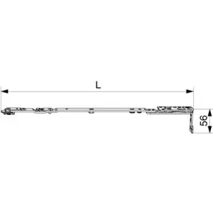 Braccio forbice MAICO R-A con supporto Multi Power 1050/1300 Legno/PVC PB30 scostamento 13 destro LBB 801-1.300 argento Professionale