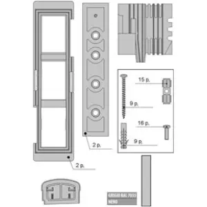 Tappi AGB modello ALZANTE SCORREVOLE CLIMATECH kit accessori schema a spessore 78 sinistro per serramento in pvc finitura grigio Ral7035 Nuova Collezione