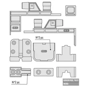 Tappini e tappi AGB modello ALZANTE SCORREVOLE kit guida superiore incasso 22x22 per serramento in pvc finitura grigio Ral7038 Vendita Finale
