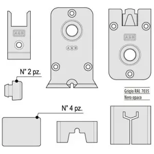 Occasione Imperdibile Tappi AGB modello ALZANTE SCORREVOLE kit guida superiore universale binario basso per serramento in pvc finitura grigio Ral7038