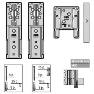 Tappi AGB modello ALZANTE SCORREVOLE IMAGO kit schema a spessore 78 sinistro per serramento in pvc finitura grigio Ral7035 Affare