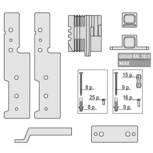 Quantità Limitata Tappi AGB modello ALZANTE SCORREVOLE IMAGO+ kit accessori legno-alluminio schema a spessore 78 sinistro per serramento in pvc finitura grigio Ral7035