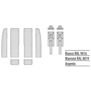 Carrelli AGB modello ALZANTE SCORREVOLE GALILEO PRO kit rinforzo con relativa cover argento per serramento in acciaio finitura argento Popolare