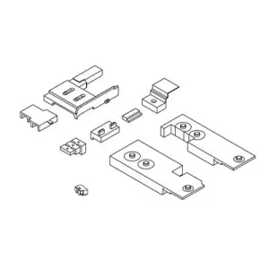 Professionale Confezione accessori MAICO HSP-L 164 su soglia per 68/28 mm spessore fermavetro 15mm argento per schemi A-C-G-K sinistro