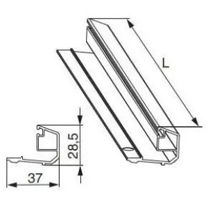 Staffa MAICO di fissaggio in alluminio per vetro a terra legno L 3.500mm argento Pagamento Sicuro