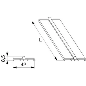 Binario MAICO scorrimento inferiore HS basso L 2.500mm argento Spedizione Espresso