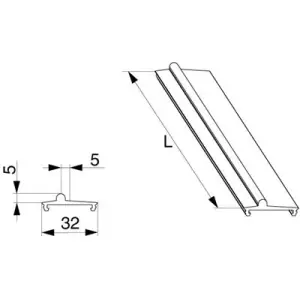 Ultimissimo Modello Binario MAICO di scorrimento asimmetrico 5 mm basso L 2.500mm argento