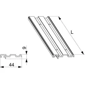 Saldi Profilo MAICO in alluminio per soluzione traverso superiore ridotto alluminio/legno argento L 1.500mm