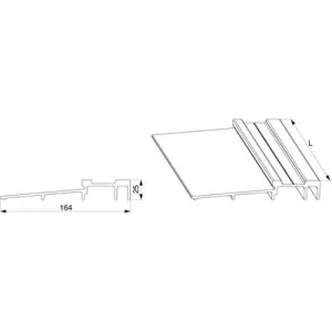 Di Tendenza Soglia MAICO HS in vetroresina S 164 mm H 25 mm L 3.500mm argento