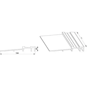 Soglia MAICO HS in vetroresina S 184 mm H 25 mm L 5.000mm argento Occasione Imperdibile