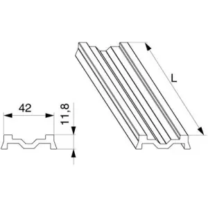 Profilato MAICO su soglia HS vetroresina S 42 mm per battente fisso legno L 1.500mm argento Esclusivo