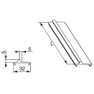 Pagamento Sicuro Binario MAICO di scorrimento HS-ST basso in Alu scost.5 canalino 30x5 alto 5mm L 6.500mm nero