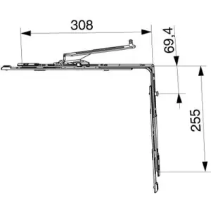 Movimento angolare MAICO RS-CF lato cerniera superiore scostamento 13 sinistro piastrina premontata con 1 fungo LBB - per schemi A-C argento Pagamento Sicuro