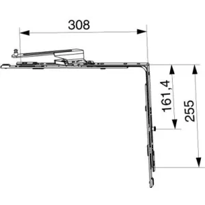 Movimento angolare MAICO RS-CF lato cremonese superiore scostamento 13 sinistro piastrina premontata con 1 fungo LBB - per schema A argento Prezzo Basso