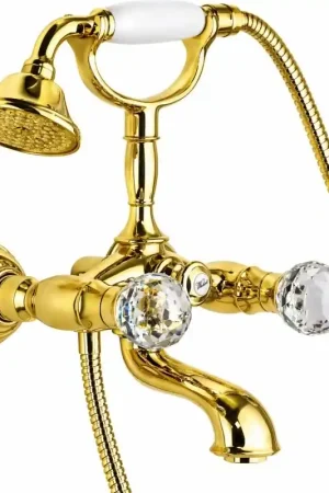 Mitigeur bain extérieur avec set de douche finition or Webert Viktoria D720100010 Offerta Limitata