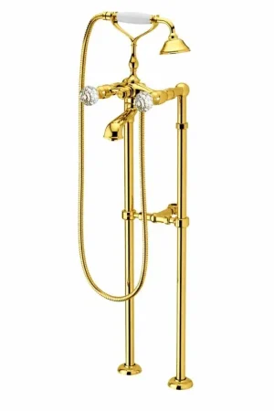Mitigeur bain au sol avec set de douche finition or Webert Viktoria D720103010 Occasione