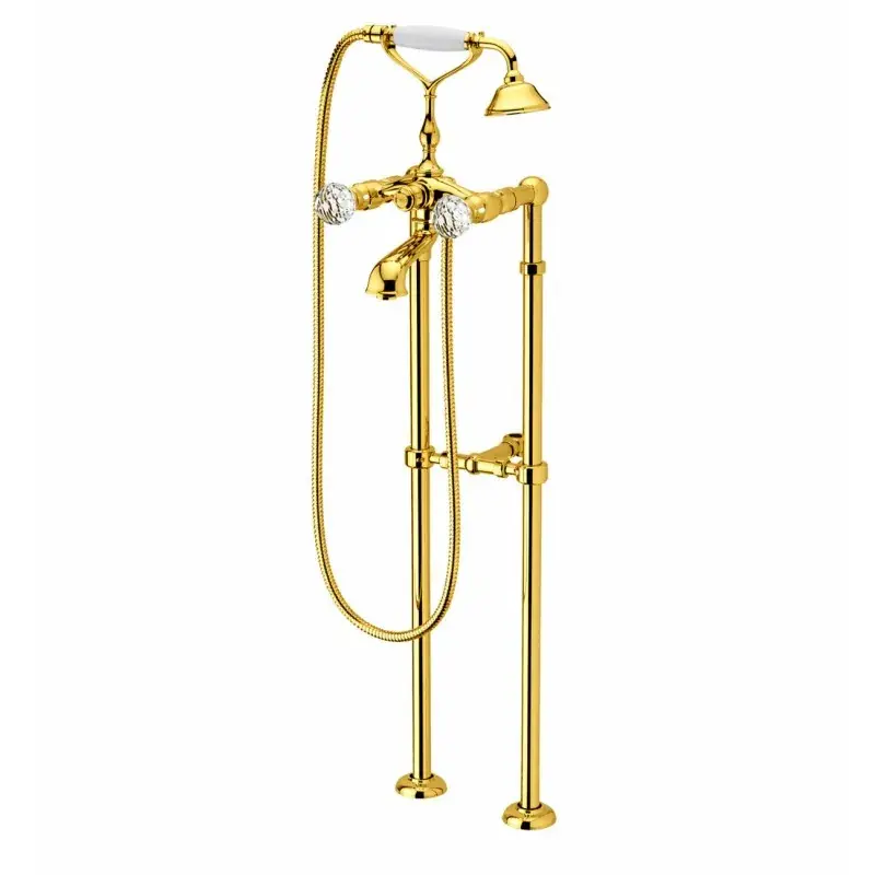 Mitigeur bain au sol avec set de douche finition or Webert Viktoria D720103010 Occasione