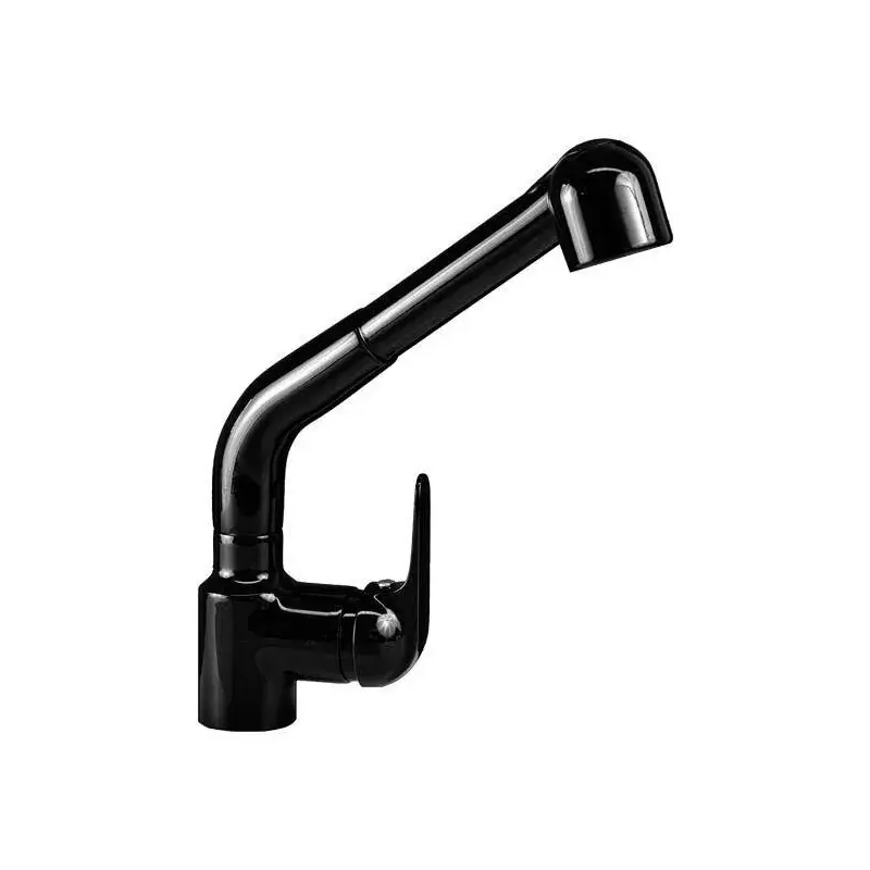 Spedito Oggi Mitigeur d‘évier de cuisine avec bec haut, douchette extractible, couleur noir brillant Gattoni Callisto 0400/PC0N
