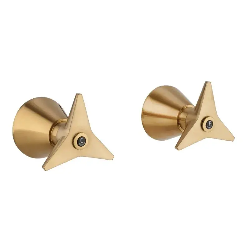 Paar Einbauhähne mit 1/2"G-Anschlüssen in gebürstetem Messing-Finish Mamoli Gio Ponti 25120000002G Più Venduto