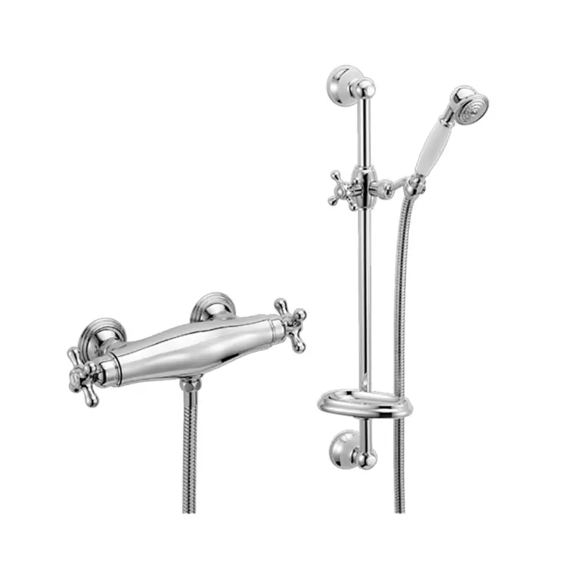 Direttamente Dal Produttore Thermostatischer Mischerset mit Duschstange aus Huber Croisette CSS0101021
