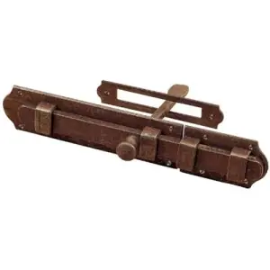 Acquista Ora Catenaccio UTENSIL LEGNO modello FM069 con asola e manico per apertura interna dimensioni 45x250 per serramento in ferro ruggine