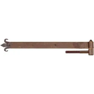 Offerta Lampo Bandella UTENSIL LEGNO modello FF287 a giglio dritta dimensioni 400x40 occhio centrato con cardine a vite perno sfilabile diametro 14 per serramento in ferro ruggine