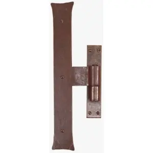 Offerta Bandella UTENSIL LEGNO modello FF268 a T dimensioni 300x40 occhio centrato con cardine a legno spina diametro 14 per serramento in ferro ruggine