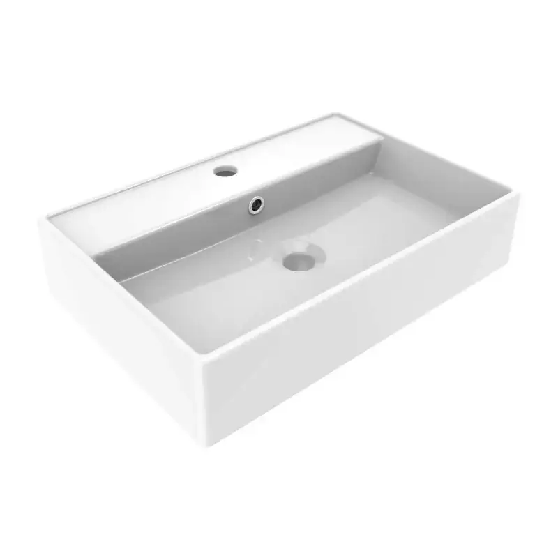 Promozione Esclusiva Rechteckiges, glänzend weißes Aufsatzwaschbecken Ercos Olimpia BLCERLOLIM0004