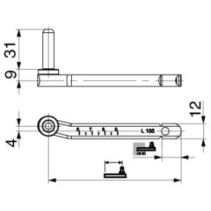 Bestseller Cardine MAICO monoblocco regolabile con tacca di sicurezza 15 mm monoblocco zancato 4 L135 SC80-120 destro nero opaco