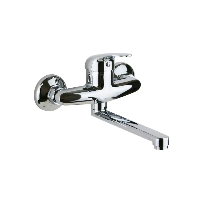 Spültischmischer zur Wandmontage mit geradem Auslauf Pollini MXB006003CR Promozione