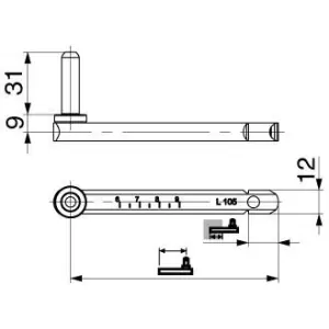 Cardine MAICO monoblocco regolabile con tacca di sicurezza 15 mm monoblocco senza regolazione laterale L 75 SC30-60 nero opaco Miglior Prezzo