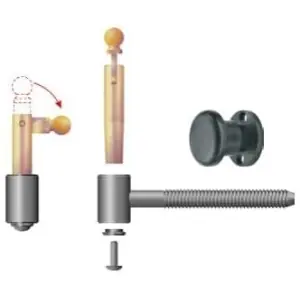 Prezzo Basso Cardine DIDIEFFE modello 21 ancoraggio chimico dispositivo fermapersiana gambo a vite lunghezza M12X180mm con perno sfilabile diametro 12 per serramento in ferro zincato polveri poliesteri RAL9005