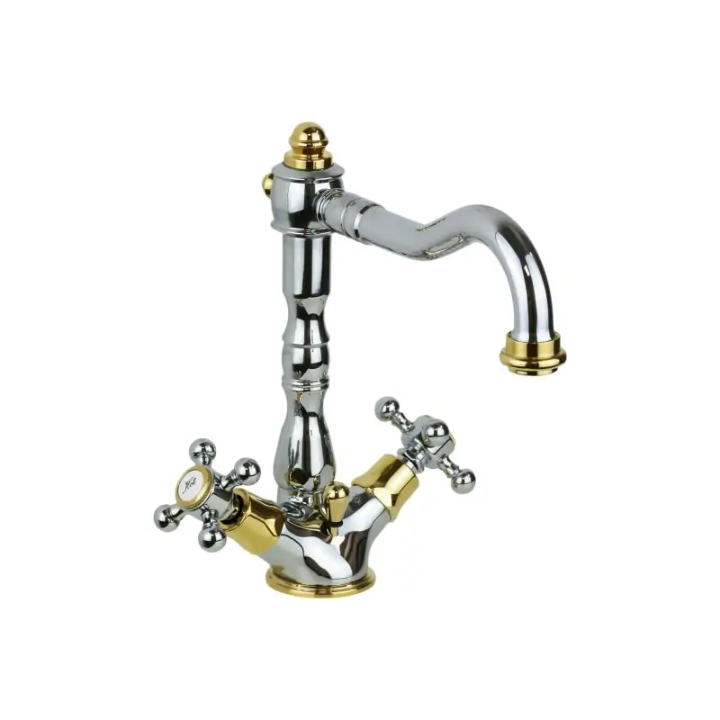 A Buon Prezzo Waschtischmischer mit verstellbarem Auslauf in Chrom-Gold-Farbe Paffoni Belinda FBLV075CO