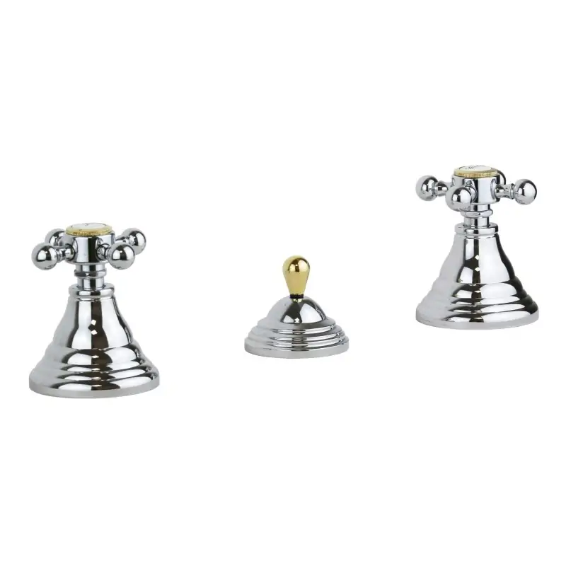 Spedizione Espresso Bidetmischer mit 1"1/4 Ablaufgarnitur in Chrom-Gold-Farbe Paffoni Belinda FBLV116CO