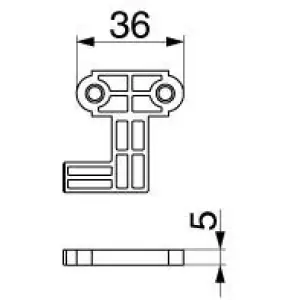 Spessore MAICO per griffa larghezza 36 dx / sx 36xmm alto 5 mm S 5mm nero Ultima Occasione