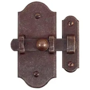 Nuovo Arrivo Catenaccio UTENSIL LEGNO modello FM054 trasversale con pomolo dimensioni 70x100 per serramento in ferro ruggine