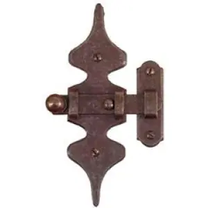 Catenaccio UTENSIL LEGNO modello FM064 trasversale dimensioni 80x155 per serramento in ferro ruggine Esclusivo