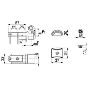 Bandella MAICO corta monoblocco per apripersiana dall‘interno regolazione laterale con angolo d‘appoggio GO 24-32 CR 18 gr. 0 nero opaco Must-Have