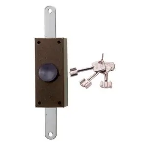 Serratura applicare sicurezza ISEO chiusura duplice verticale con cilindro pompa 60mm esterno per serramento in finitura nero Novità