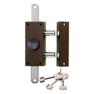 Serratura applicare sicurezza ISEO chiusura triplice con cilindro pompa 50mm esterno per serramento in finitura nero Subito Disponibile