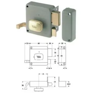 Prezzo Ridotto Serratura YALE modello 620 meccanica da applicare entrata 70 sinistro per serramento in acciaio finitura verniciato