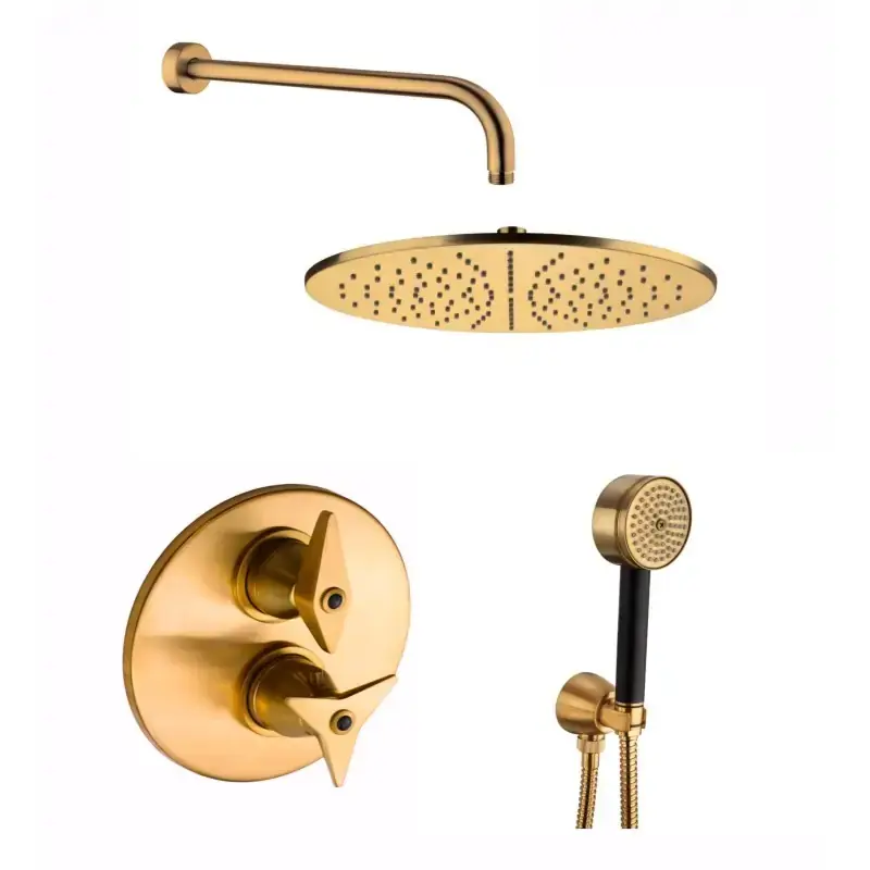 Komplettes Duschset, rundes Modell, Farbe Messing gebürstet Mamoli Gio Ponti KITGIOG1 Promozione Esclusiva
