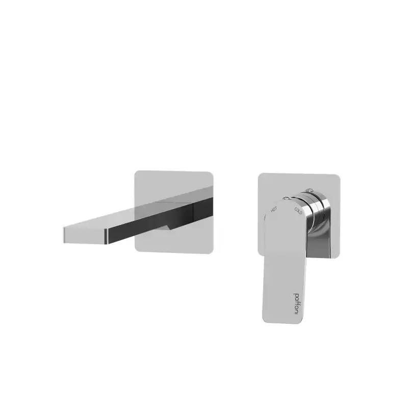 Wand-Waschtischmischer mit 2 chromfarbenen Platten, 20 cm Auslauf Paffoni TILT TI105CR70 Ultime Pezzi