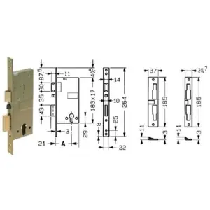 Serratura YALE modello 581 elettrica da infilare entrata 60 per porta in acciaio finitura verniciato Pagamento Sicuro