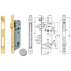 Serratura YALE modello 52X da infilare entrata 70 per porta in acciaio finitura nichelato satinato Quantità Limitata